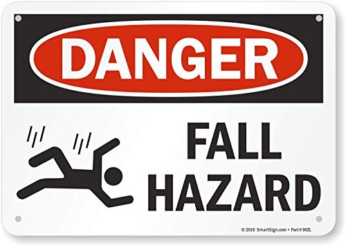 S2-0661-PL-10 “Danger - Fall Hazard” Sign | 7" x 10" Plastic