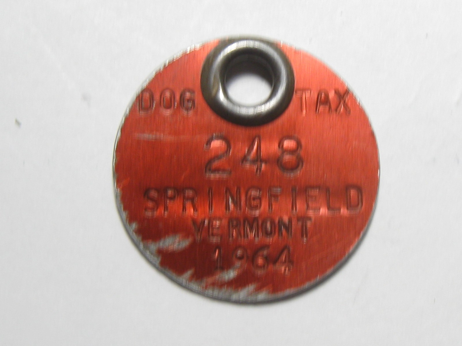 1964 Springfield, Vermont Dog Tax Tag - #64848