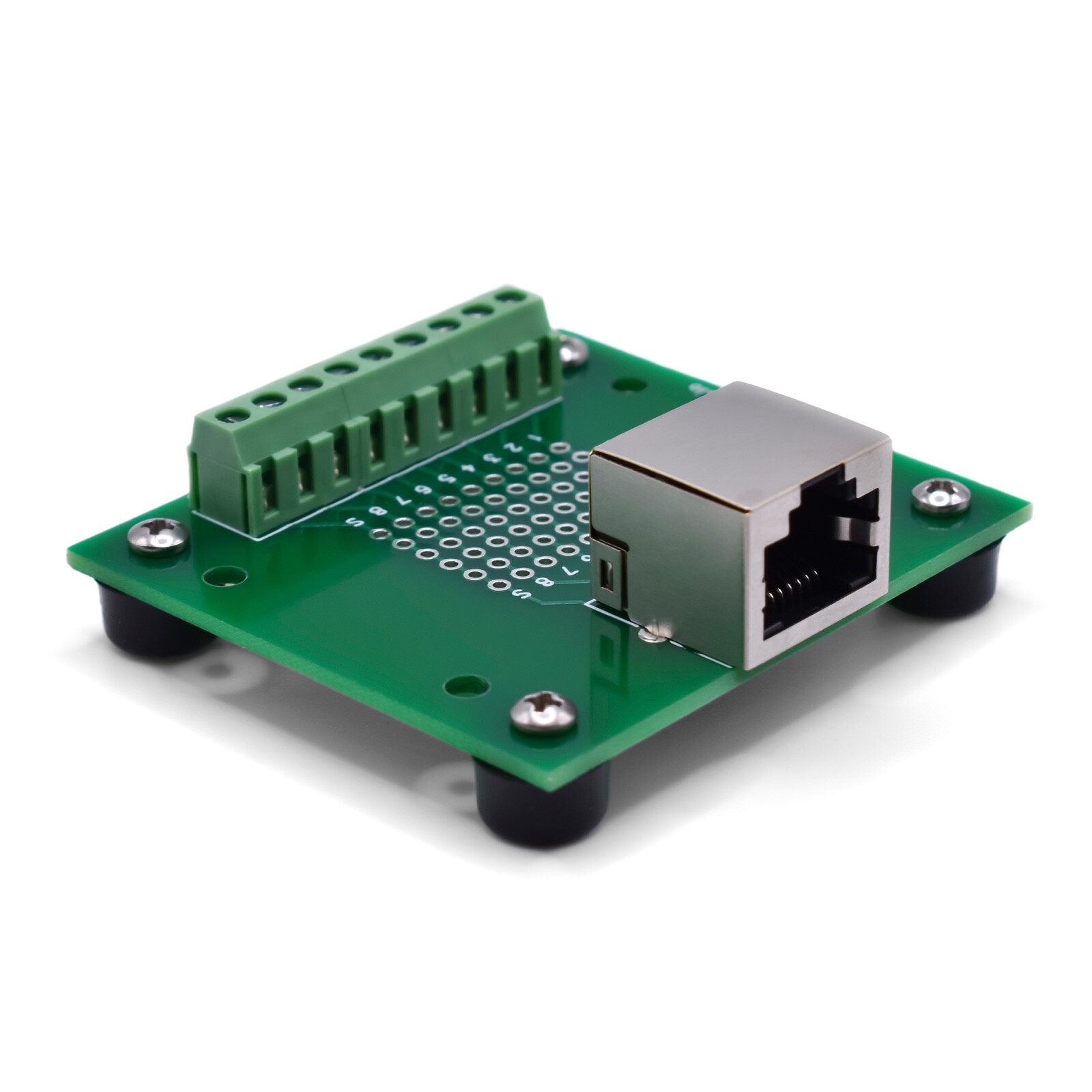 RJ45 8P8C Ethernet Screw Terminal Breakout Board / Interface Module ST-RJ45-R-FT