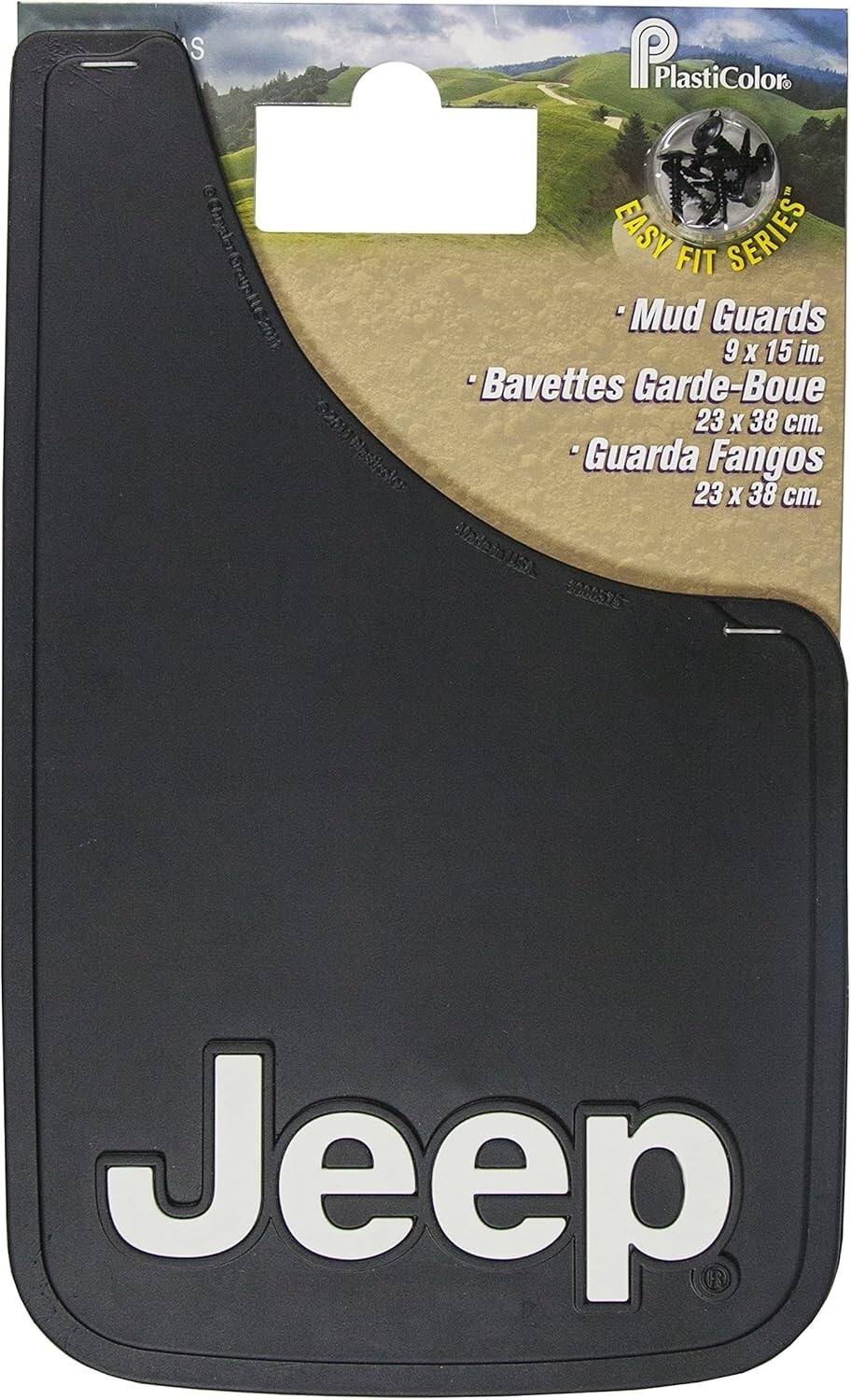 Pair of Jeep Logo Easy Fit Mud Splash Guard Flap 9x15" Set of 2 Universal