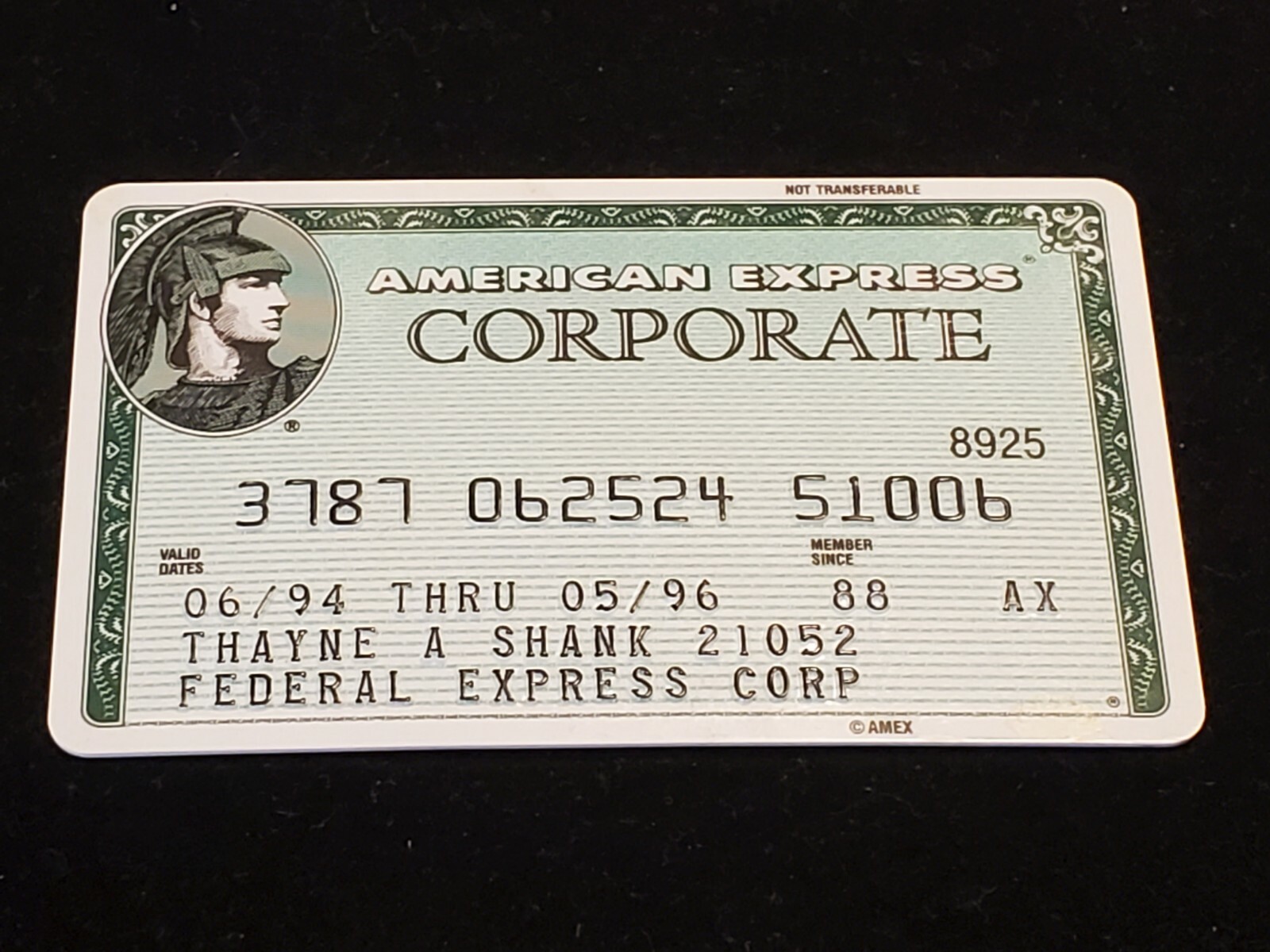 American Express C.C. Federal Express Corporation ~ exp 1996 ~ cb102