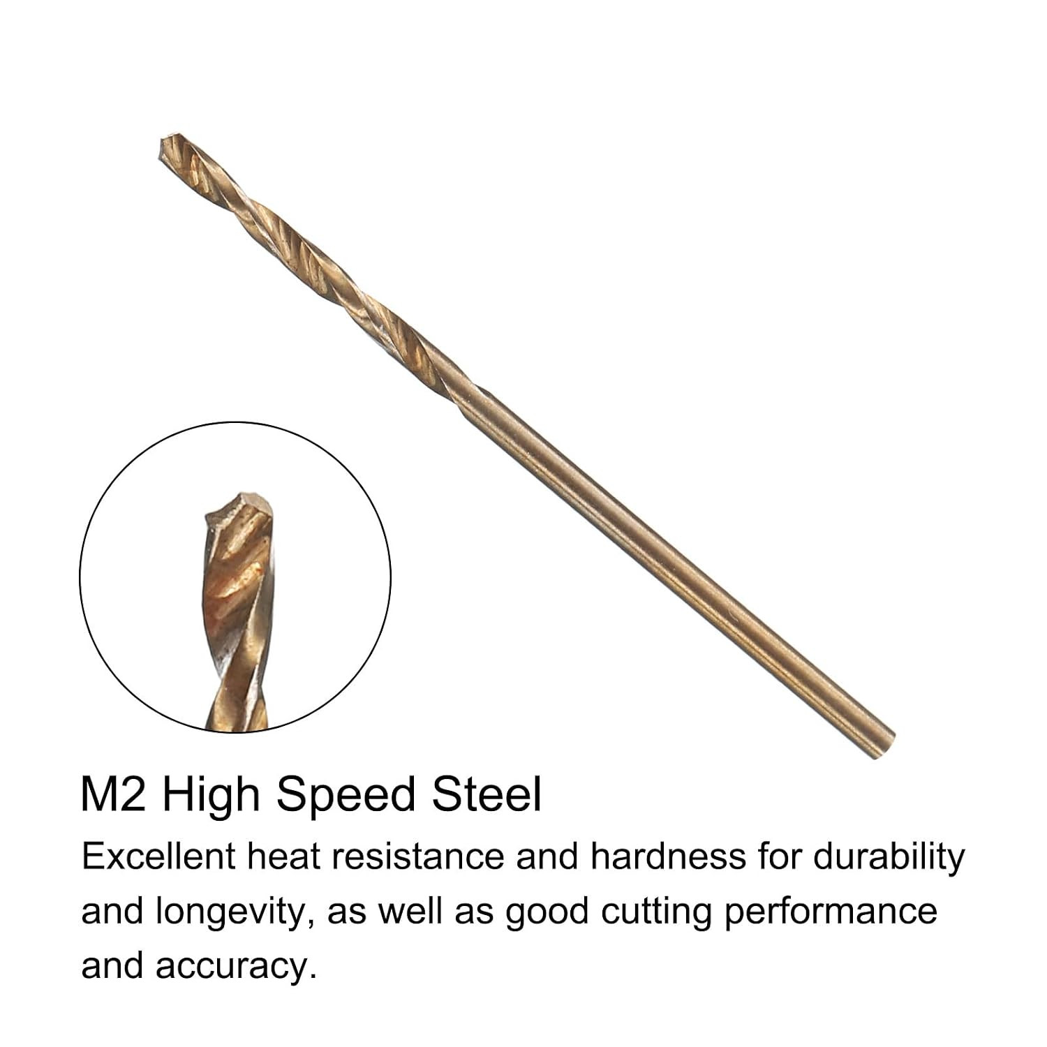 12pcs Jobber Drill Bits 1.5mm (0.059") Black Nitride & Gold Titanium Coated M2 H