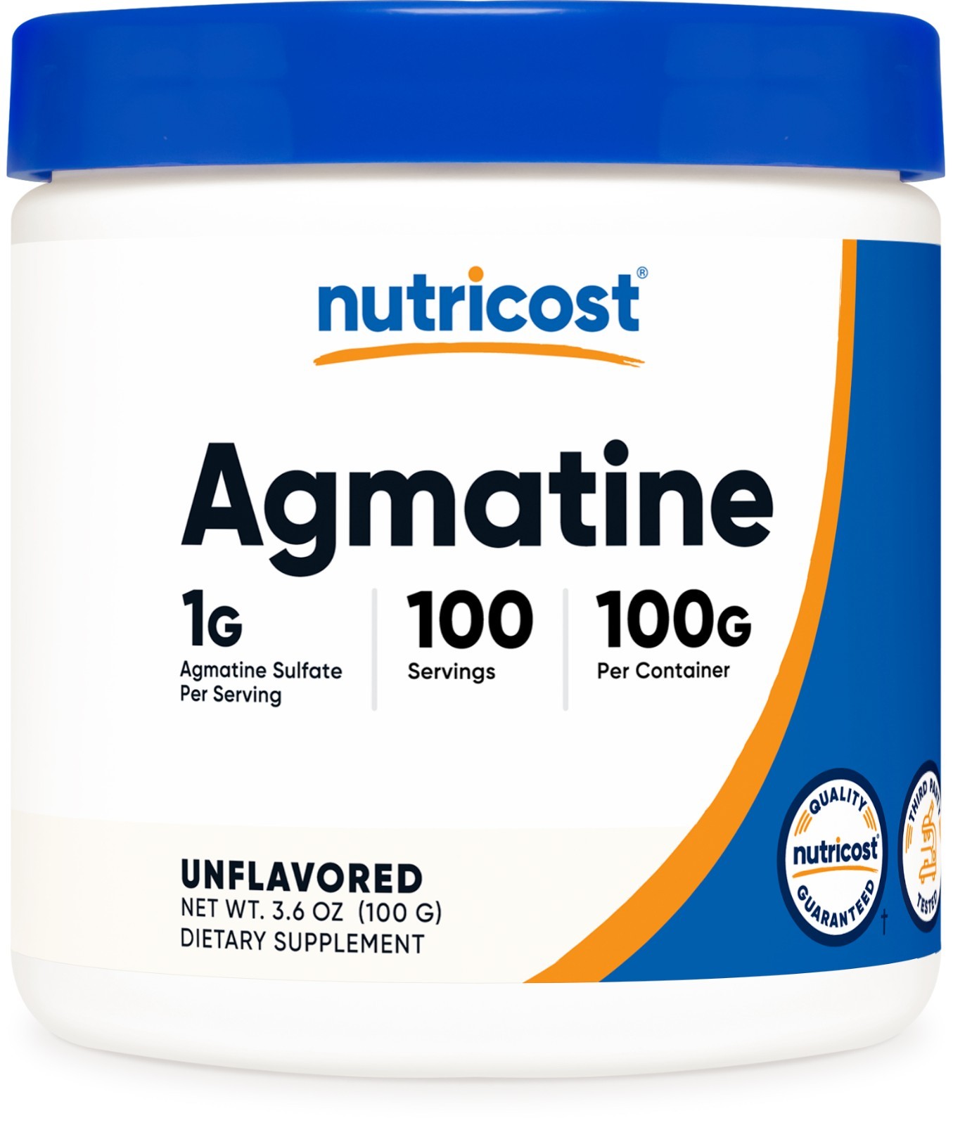 Nutricost Agmatine 100 Grams - 100 Servings of 1000mg Pure Agmatine Sulfate