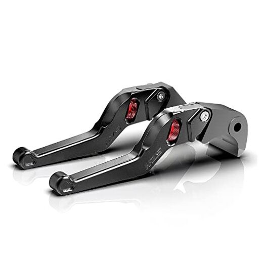 Black Motorcycle Brake Clutch Levers Short Wheel Roller Adjustable CNC