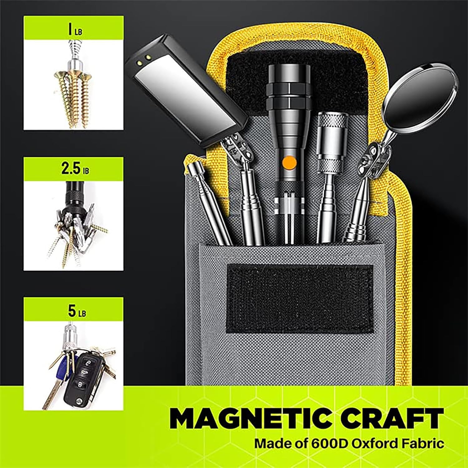 Telescoping Magnetic Pickup Tool Set, Inspection Mirror Telescoping, LED Flashli