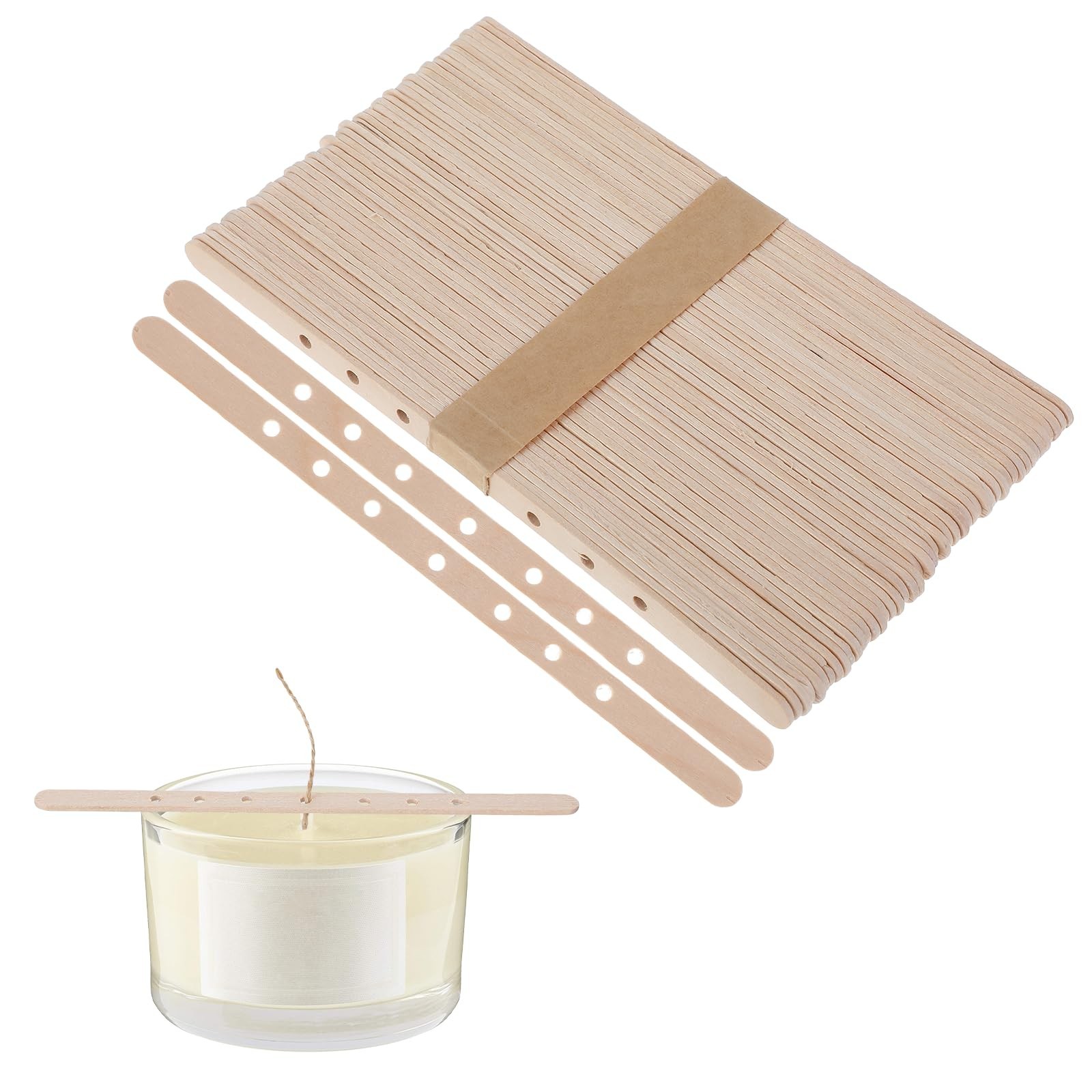 50PCS Candle Wick Holders for Candle Making, Wooden Wick Centering Tool for C...