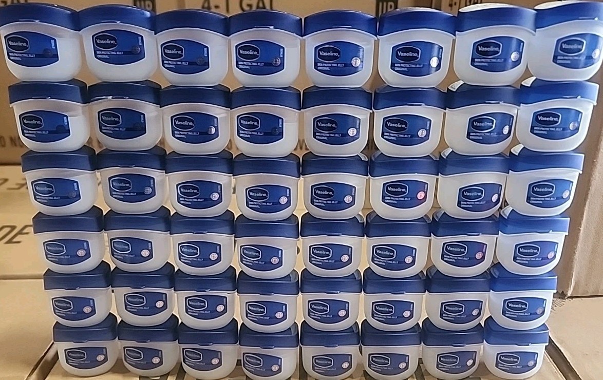 48 Mini Tub Size Vaseline Petroleum Pure Skin Jelly Original .25oz 7g