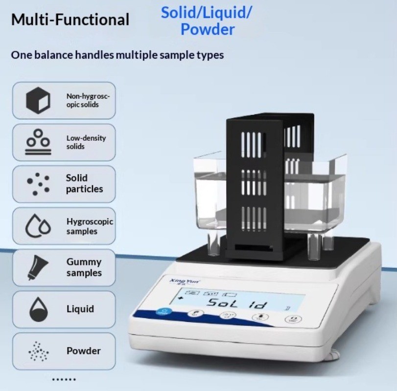 High Precision Density Meter Solid Plastic Rubber Liquid Specific Gravity Tester