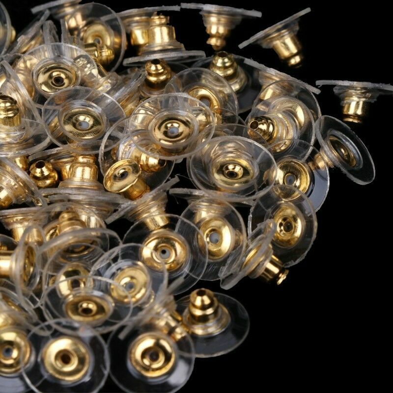 100pcs Hypoallergenic Earring Backs for Heavy Earrings Stoppers Plastic Disc
