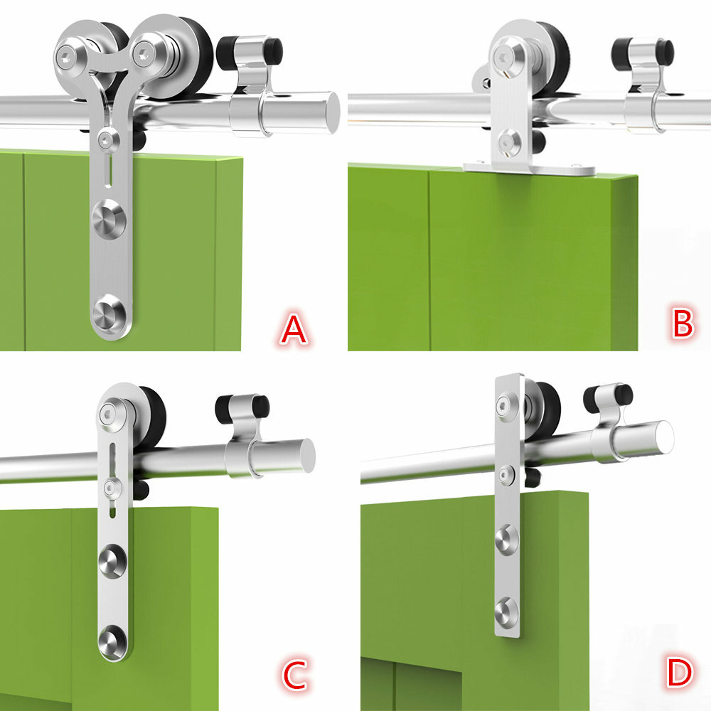 4-20FT Stainless Steel Sliding Barn Door Hardware Track Kit for 1/2 Wooden Door