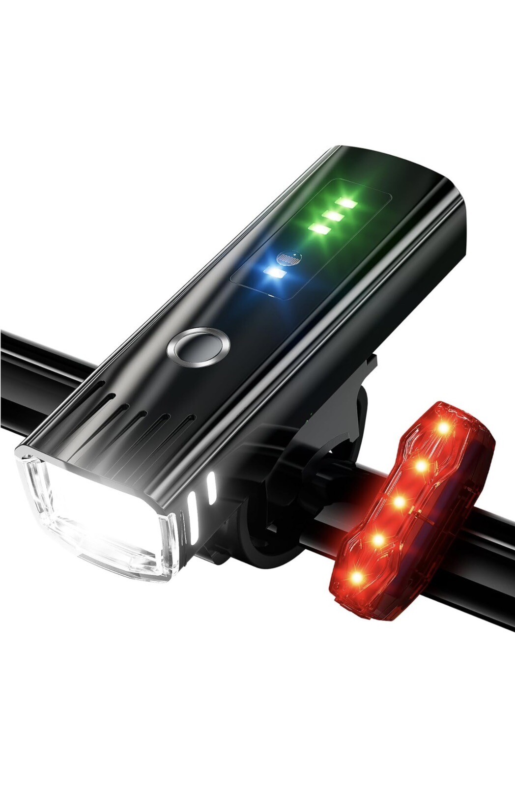 3000 Lumen Bike Light Set USB Rechargeable Bicycle Headlight & Taillight, 5 Mode
