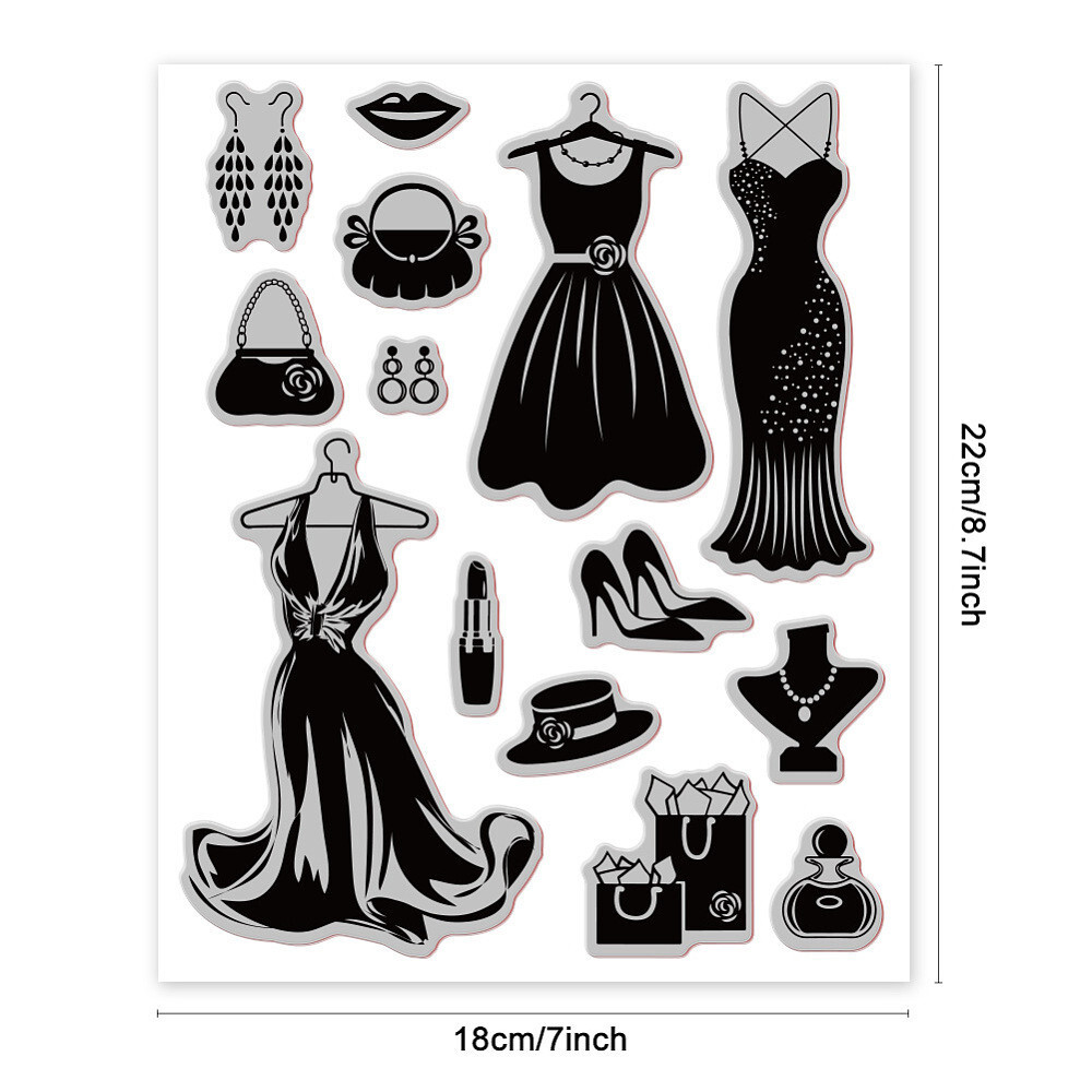 1pc Rubber Clear Stamps for Card Making tion Scrapbooking Clothes 22x18x0.8cm