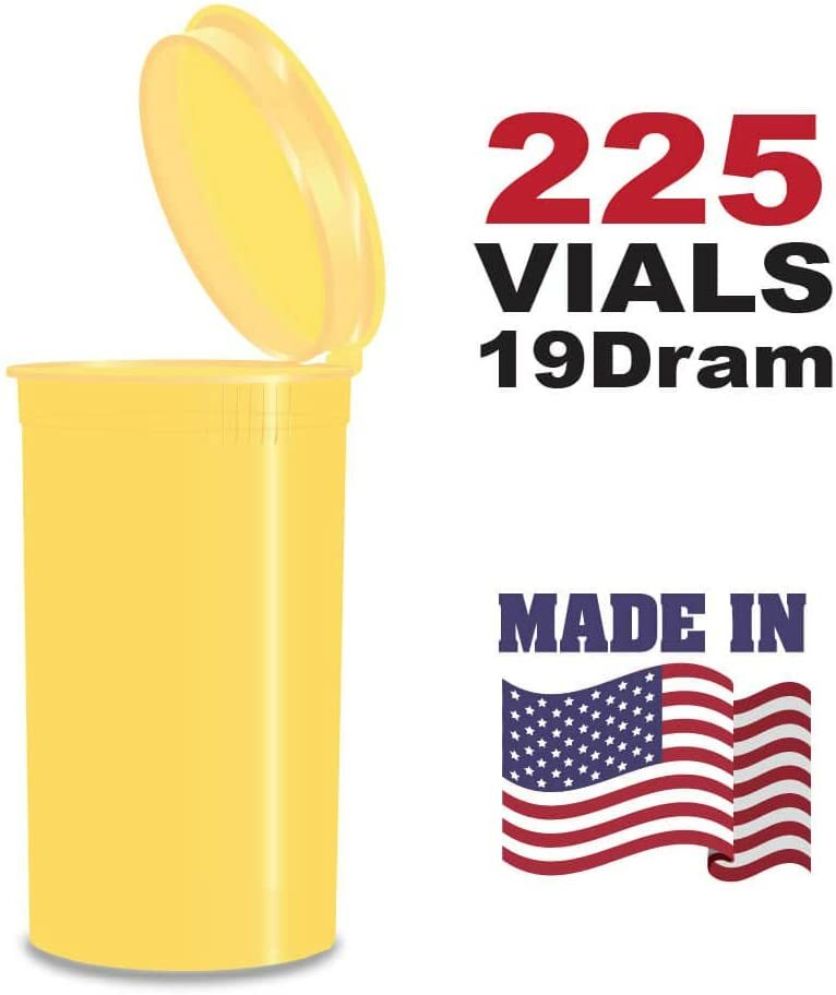 225 Lemon Vials - 19 DRAM Pop Top Bottle - Smell Proof Containers