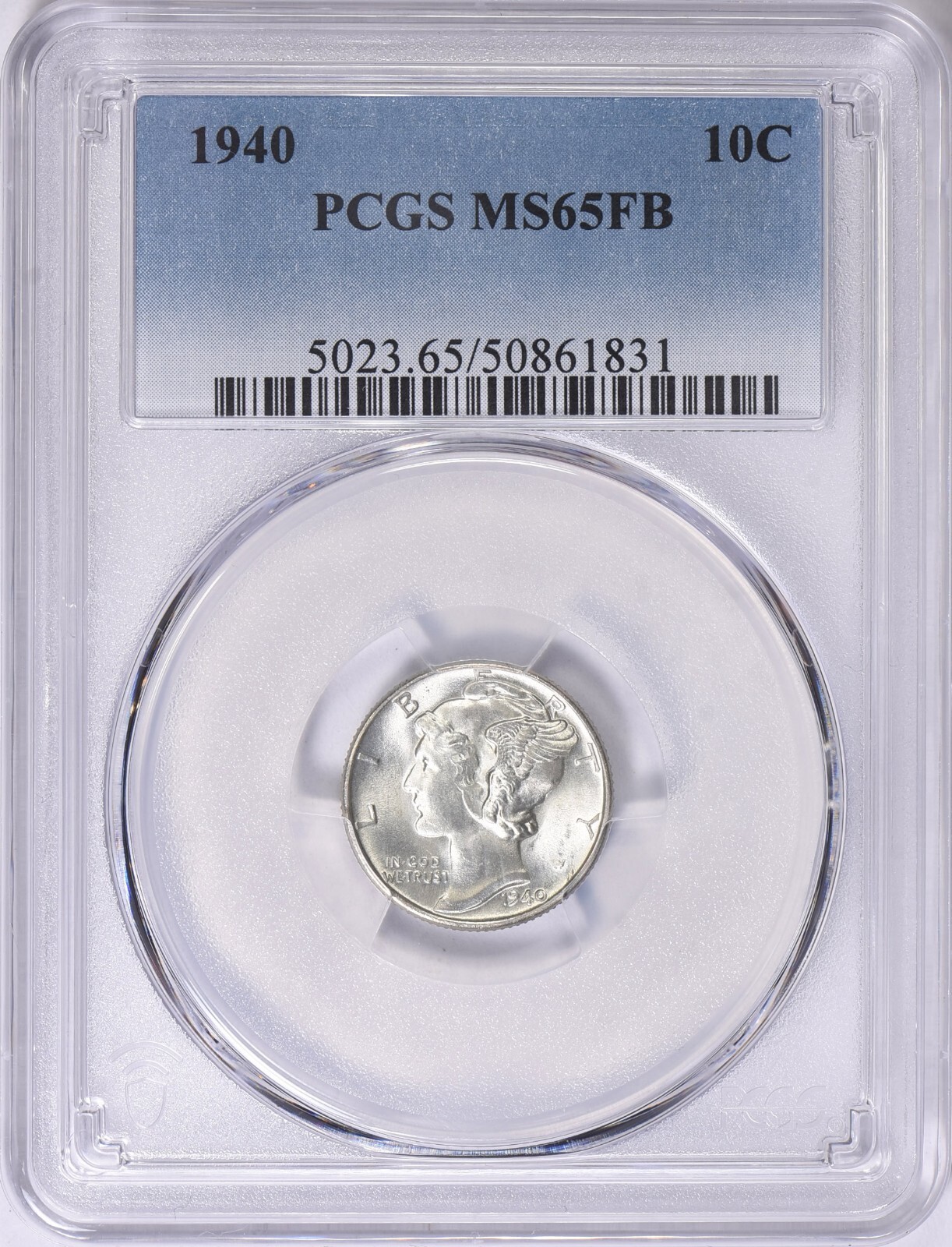 1940  -   MERCURY  DIME  -  PCGS  MS  65  FULL  BANDS