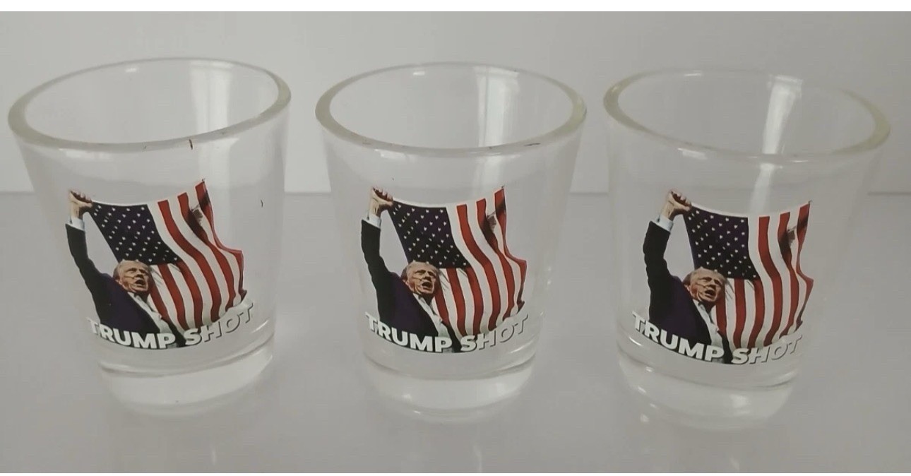 Trump 3Pc Shot Glass Set Small Red Politics Collectible USA