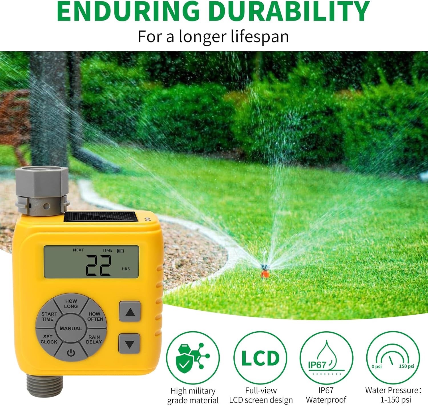 Programmable Water Timer for Outdoor Garden Hose Sprinkler Timer