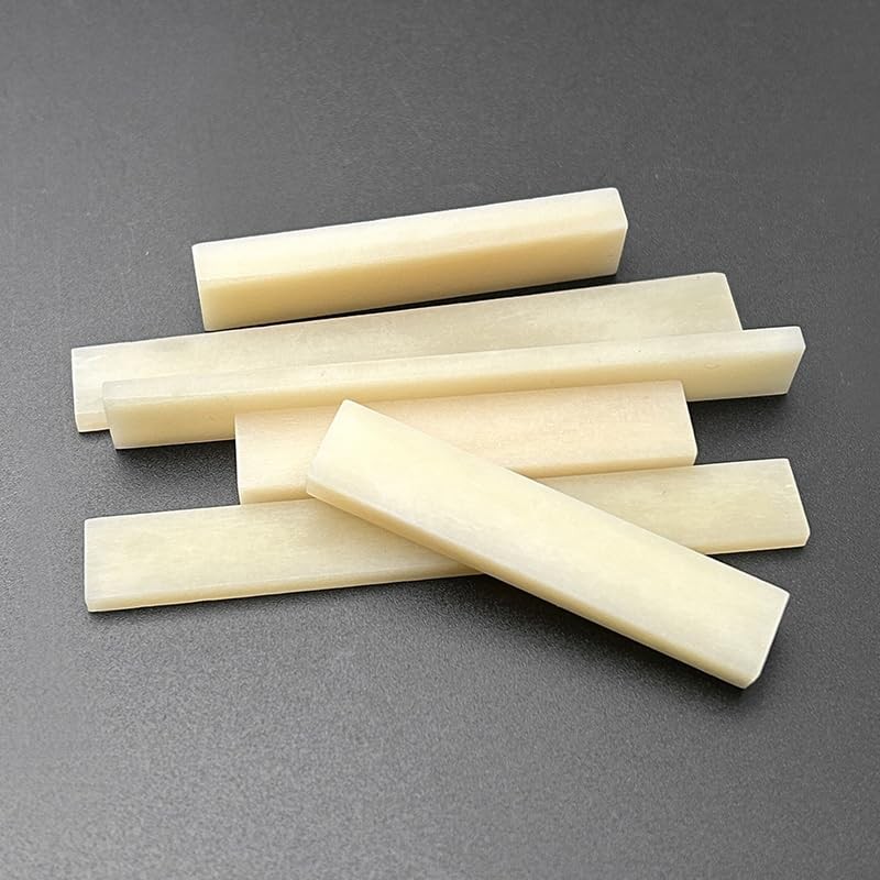 SAPHUE 6Pcs Unbleached Bone Guitar Nuts Blank For 6*Nuts, Natural
