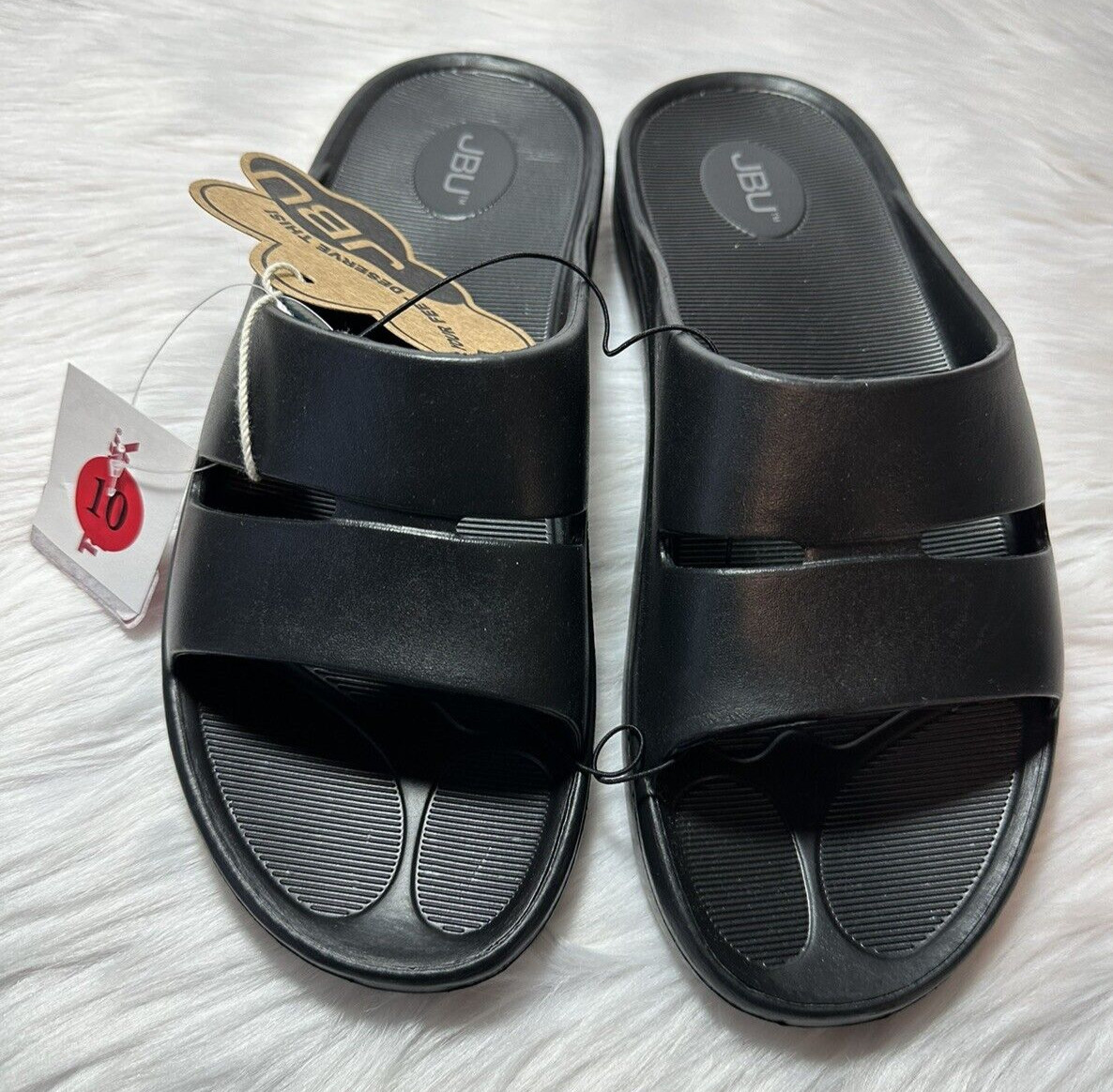 men black jbu slippers size 10