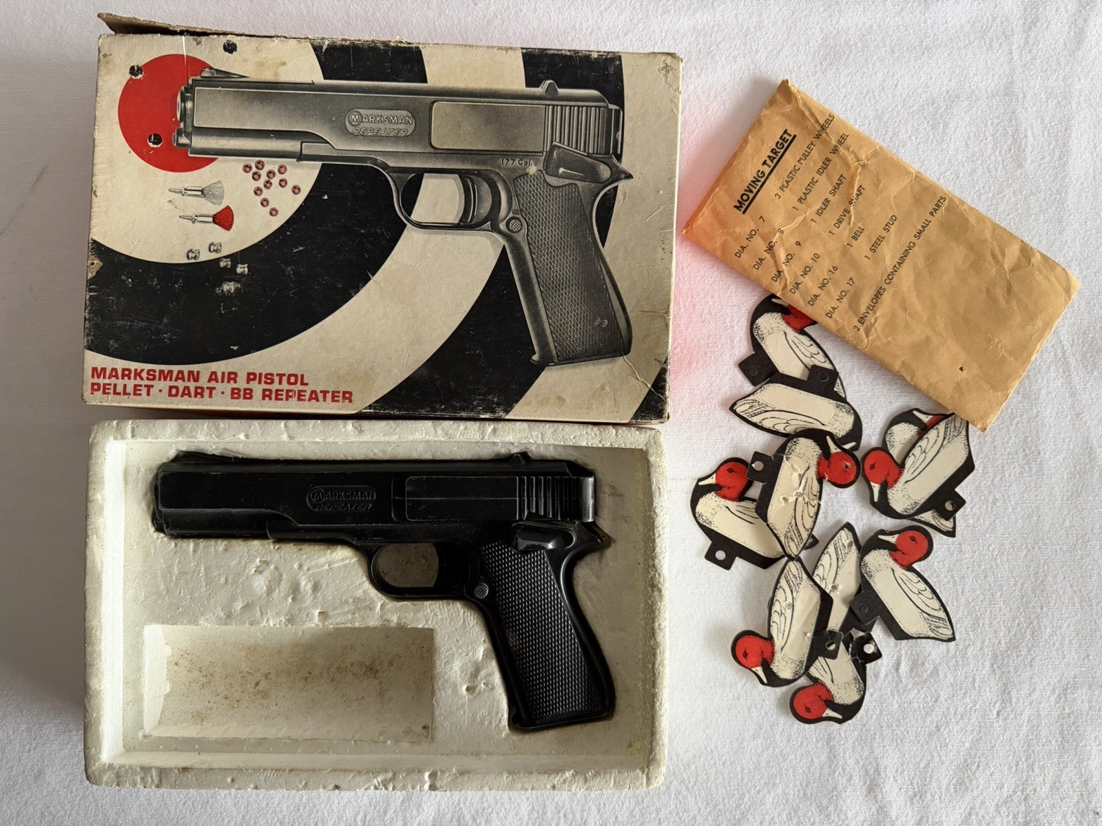 Vintage Marksman Repeater Air Pistol BB Gun w/Box Model MPR .177 Caliber