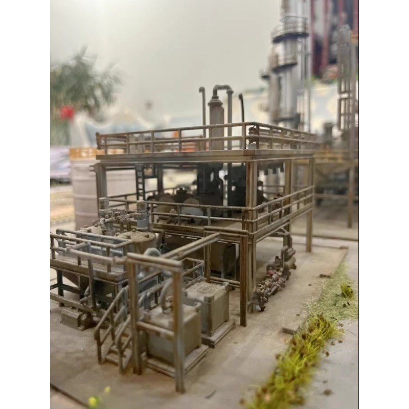 HO Proportion Train Sand Table Scene Abandoned Factory Building Without Coloring