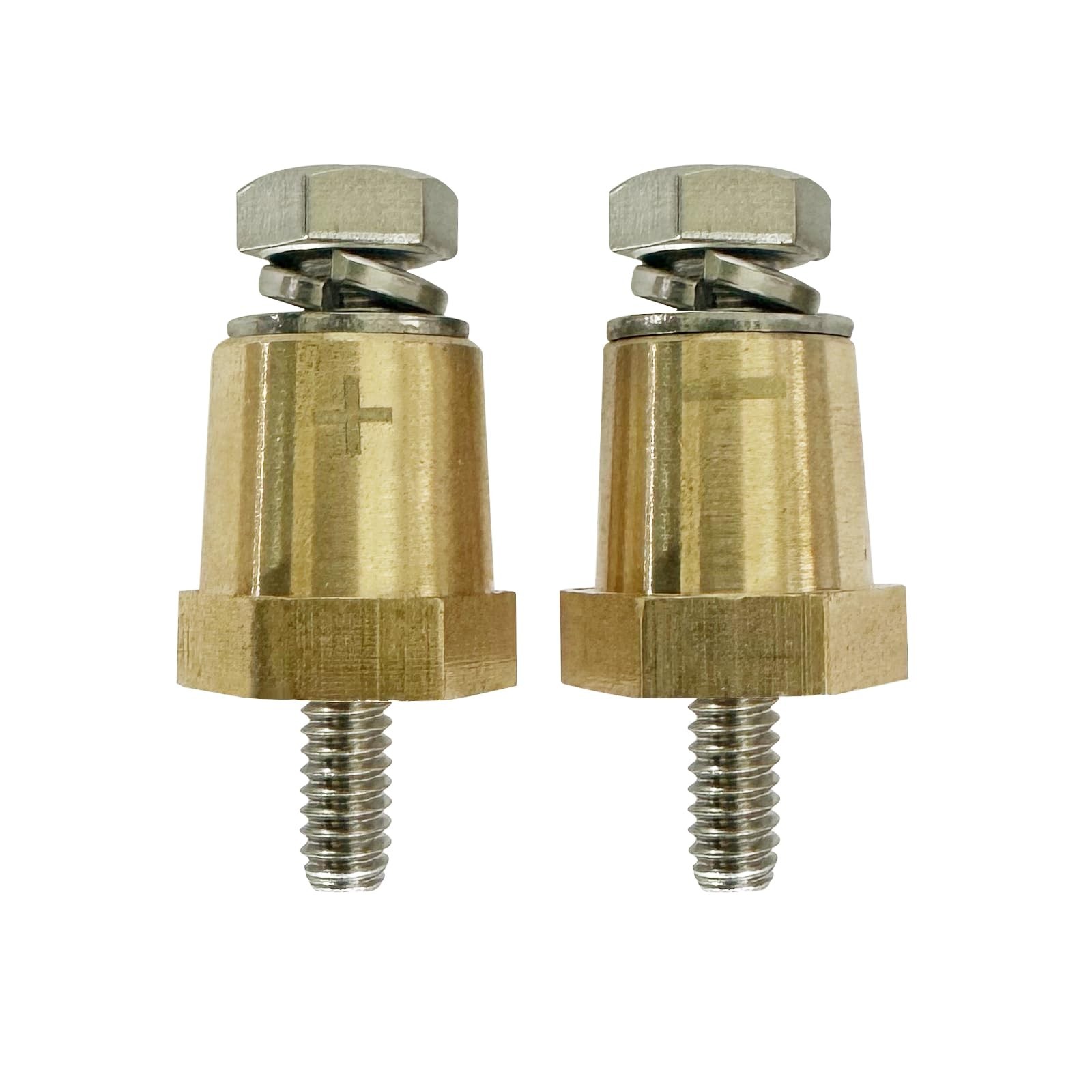 M6 Thread Brass Battery Terminal Charging Posts, Battery Post Adapter (+/-) w...