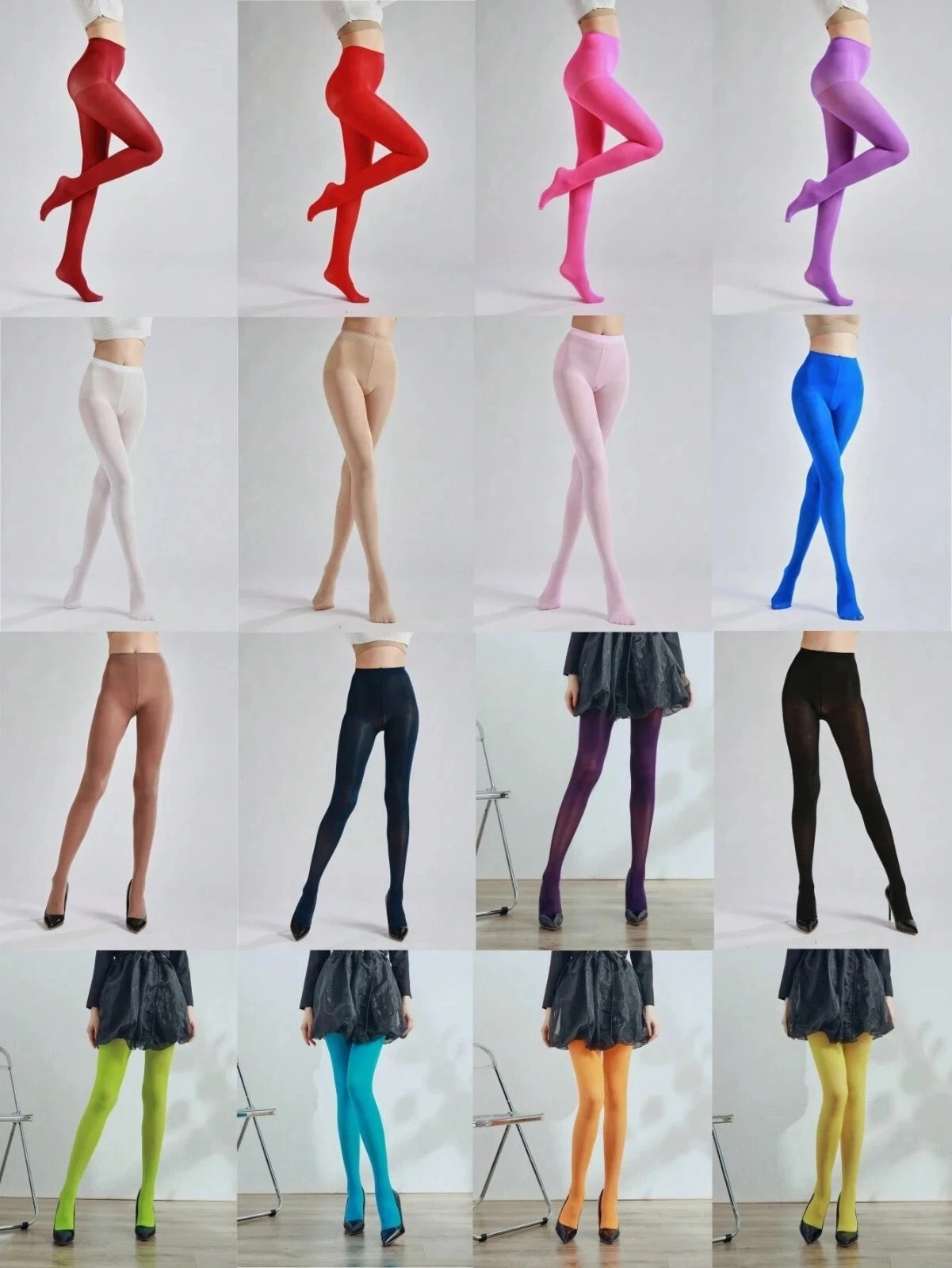 1 Pair Women Candy Colored Tights, Opaque Pantyhose, for Halloween, Parties