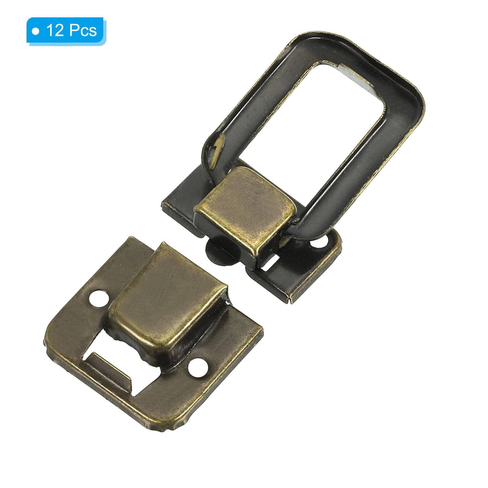 PATIKIL Toggle Catch Lock 1.4" x 0.9", 12 Pack Metal x Bronze