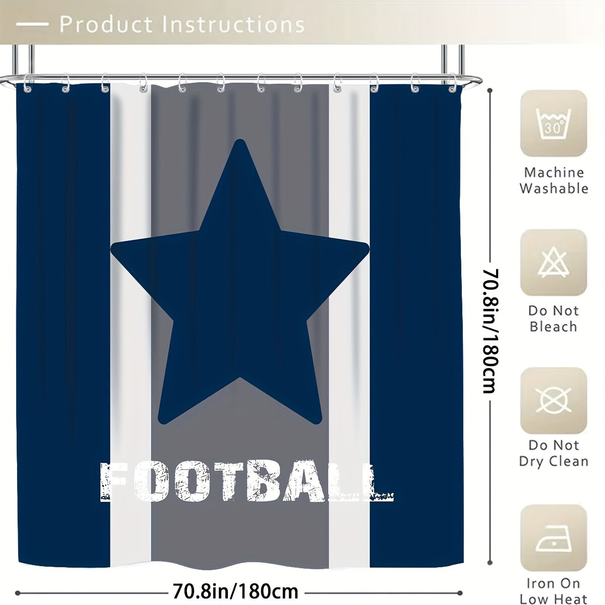 4 - Piece Texas Star Bathroom Decoration Set with Hooks