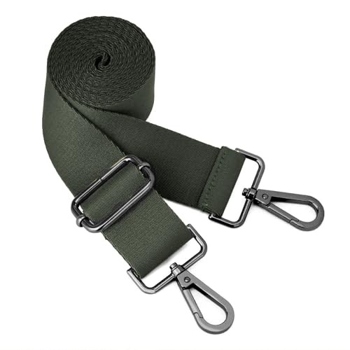 ZOOEASS Wide Shoulder Strap W:1.5in,L:64.35in Nickel Buckles-olive Green
