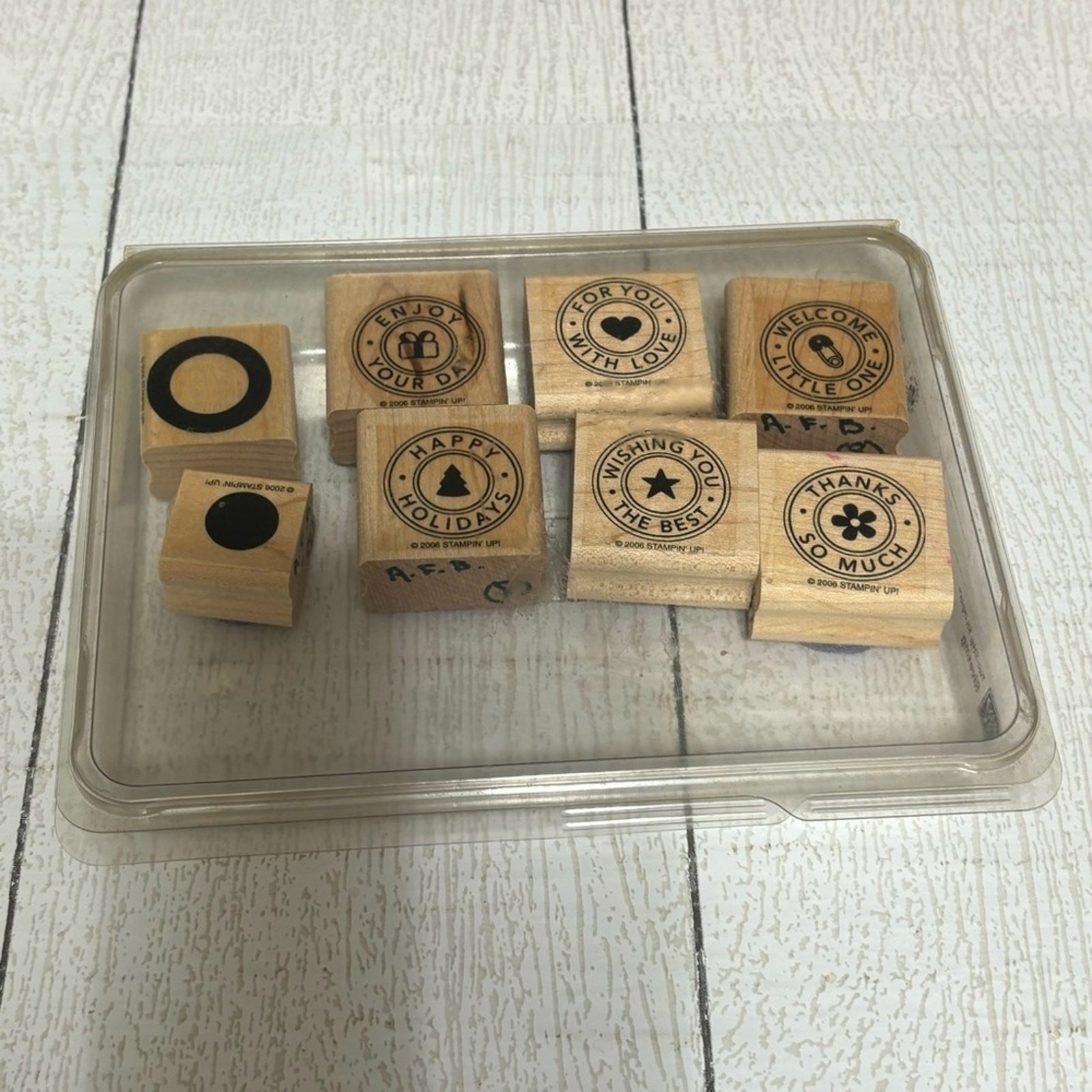 Stampin Up! 2006 Two-Step Stampin Riveting Set Of 8 Stamps