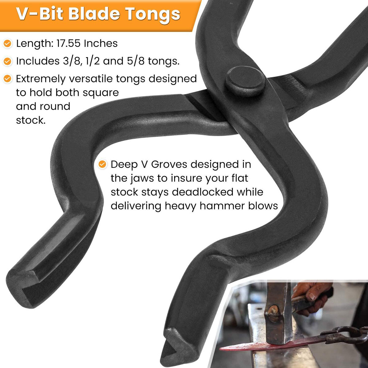 Beginner Blacksmith Bladesmith Forge Vise Tongs Tools Set Knife Making Tongs Set