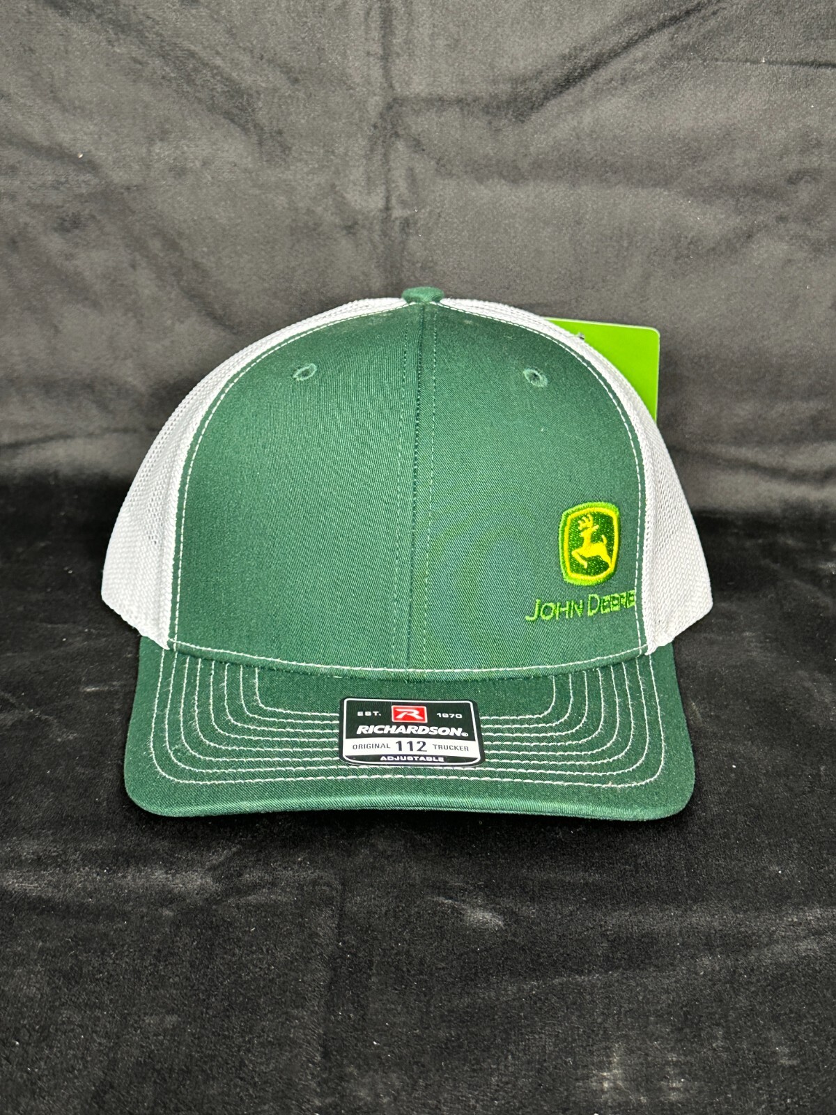 John Deere Licensed Richardson Trucker Snapback Cap Green White Hat - LP73817