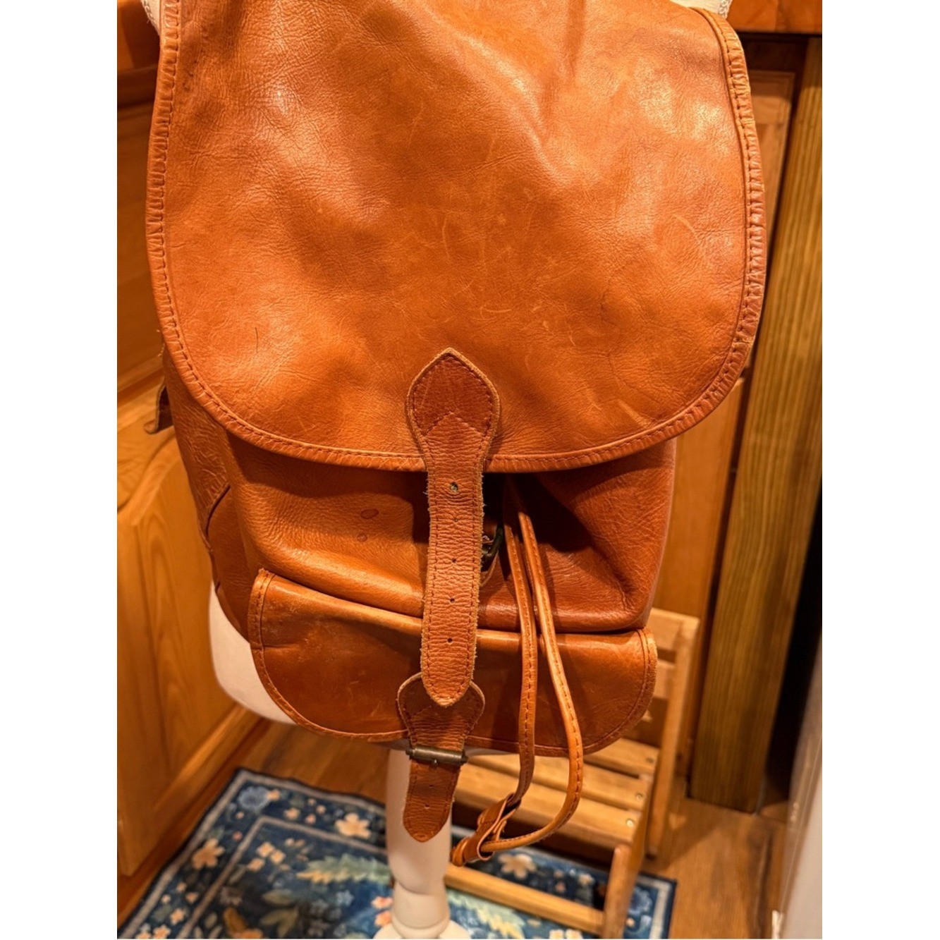 Premium Tan Leather Backpack - Classic Casual Carry