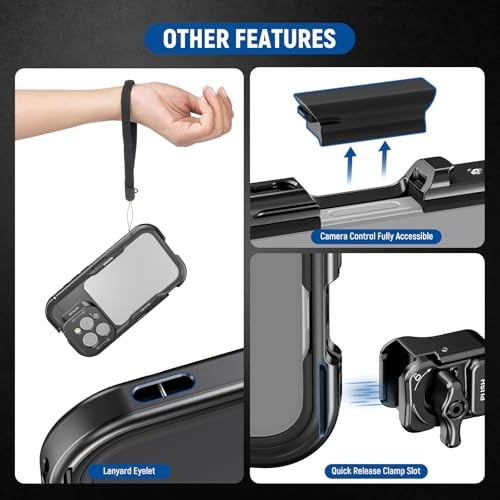 Cage, Quick Release Video Rig Phone Stabilizer Compatible with iPhone 16 Pro