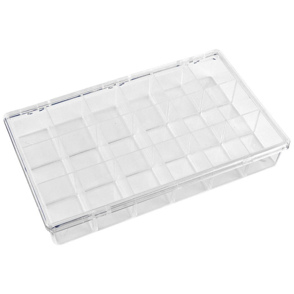 FLAMBEAU 6666KC Compartment Box,Snap,Clear,1 13/16 in 2W781