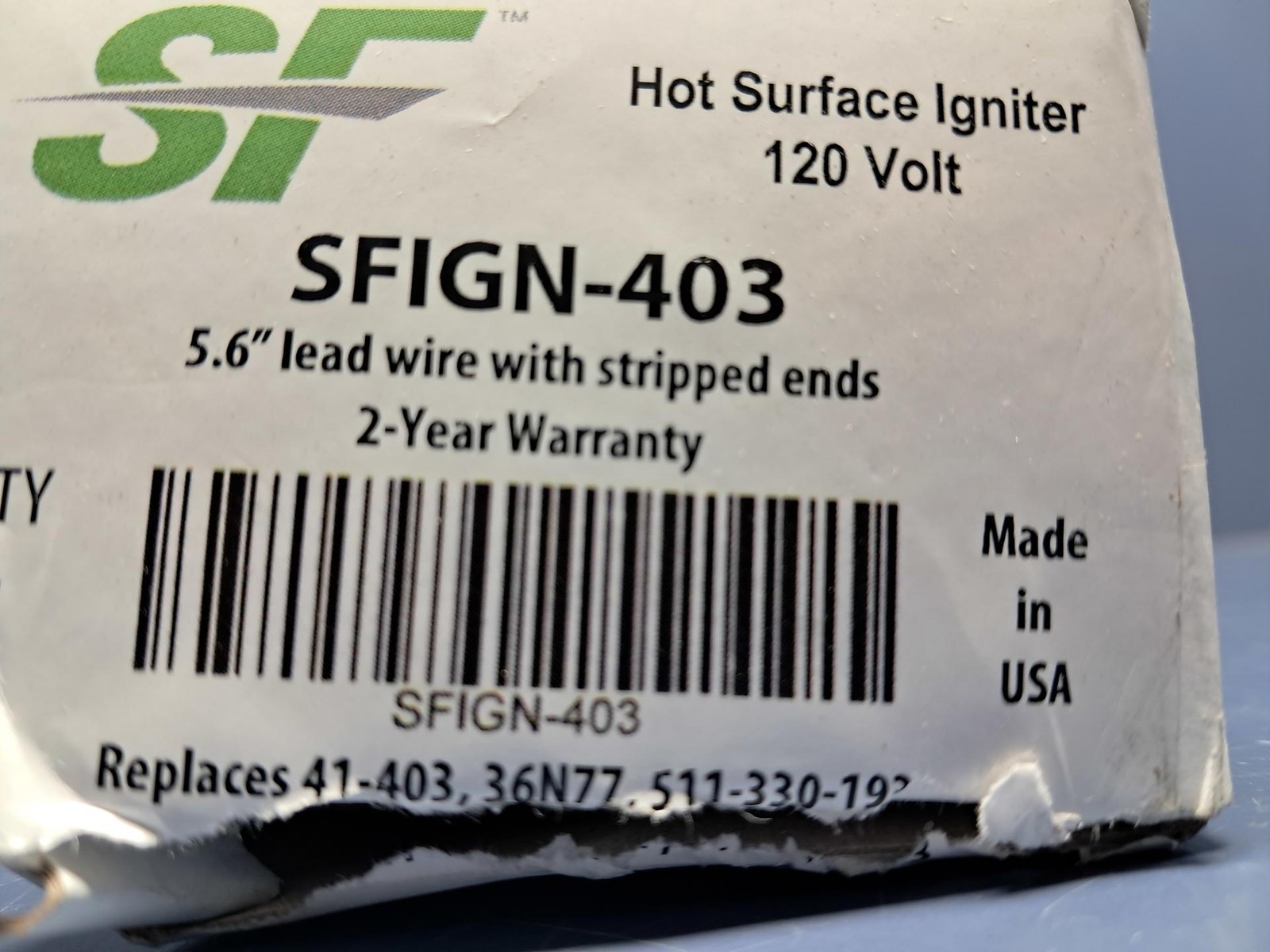 SF Trane - SFIGN-403 - Silicon Carbide Hot Surface Ignitor