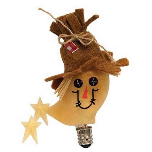 NEW PRIMITIVE HALLOWEEN SCARECROW MOON STARS Light Bulb 3 Watt Silicone FALL