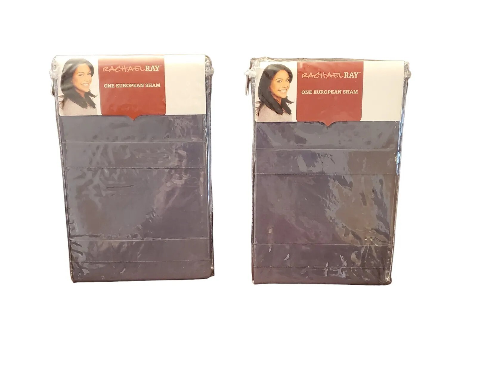 Lot of 2 Rachael Ray European Pillow Shams Gray Grey 26"x26" Sealed NEW