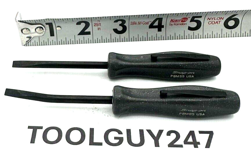 SNAP ON TOOLS  POCKET PRY BAR SET BENT & STRAIGHT DK GREY HARD HANDLE  PBMB5  5"