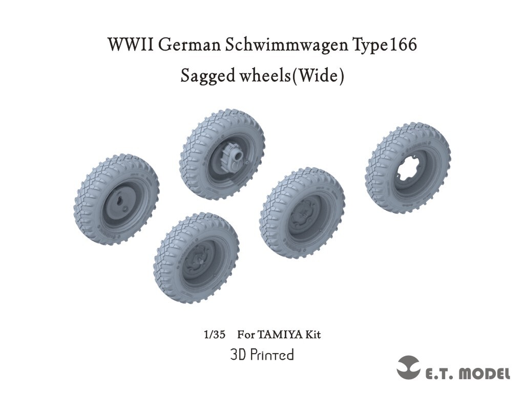 ETmodel P35-136 WWII German Schwimmwagen Type166 Sagged wheels(Wide)