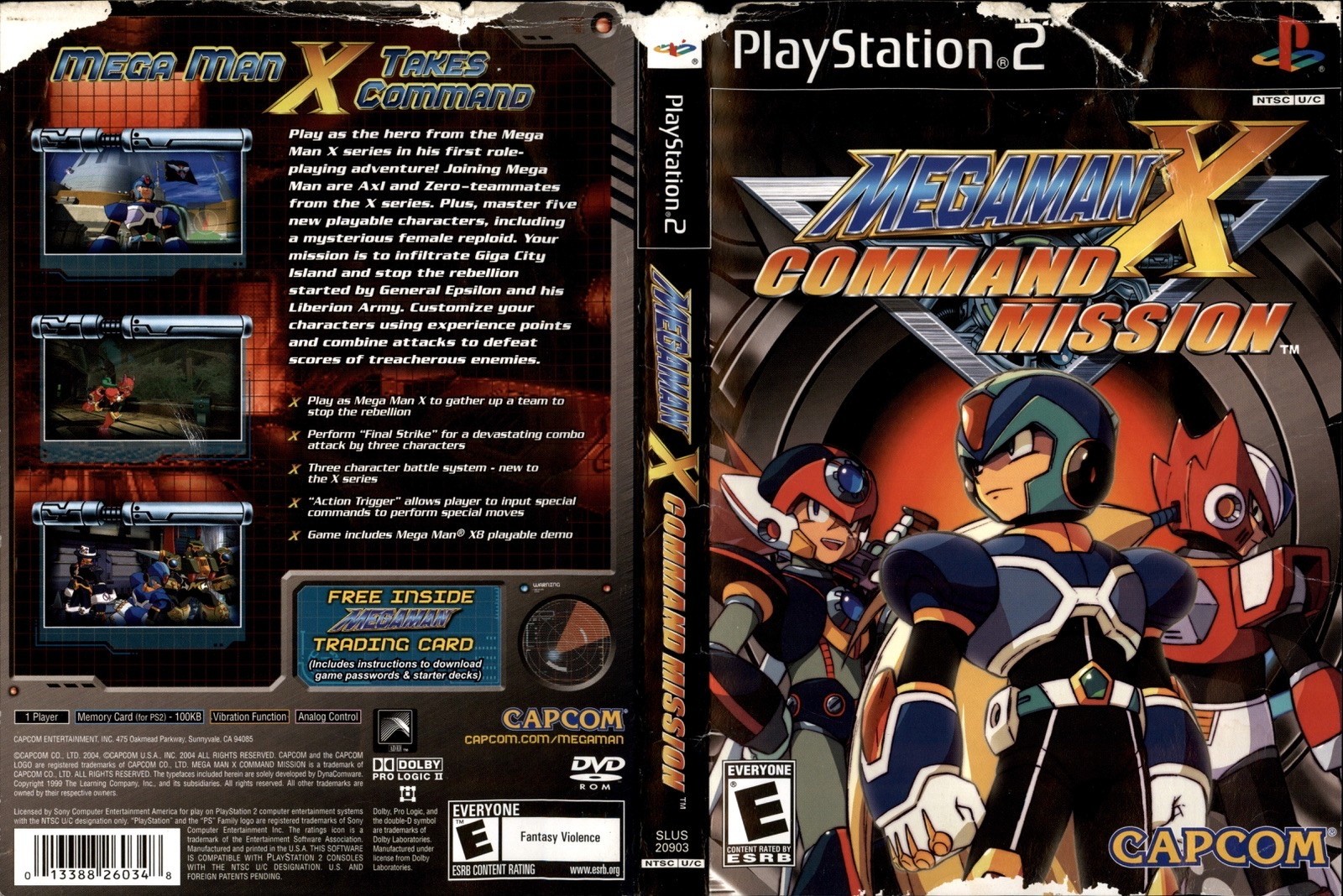 Megaman X Command Mission Sony PlayStation 2 Art Insert Only Used Condition