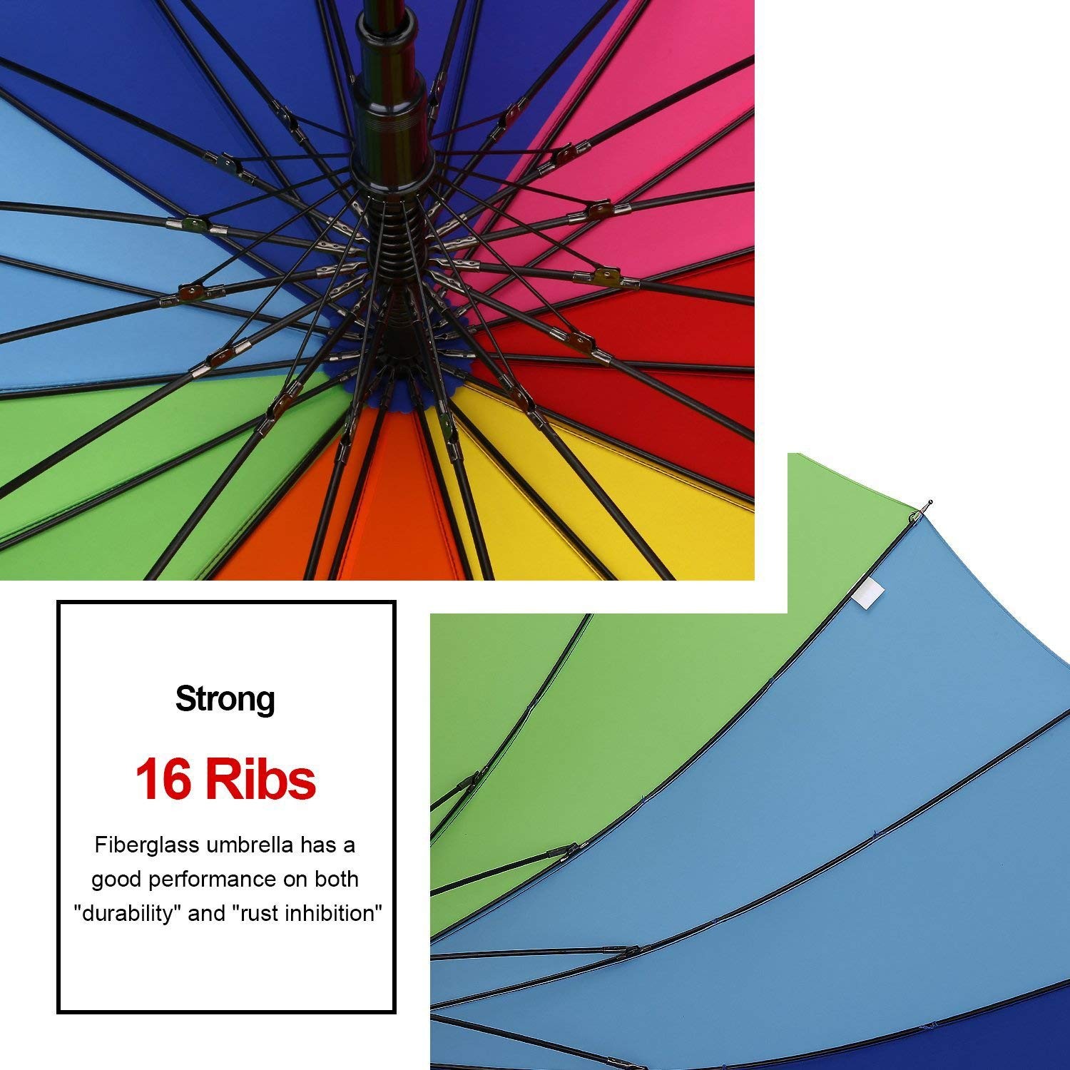 ® Rainbow Umbrella, Rainbow Umbrella Large, Compact, Windproof, Auto Open, 16...
