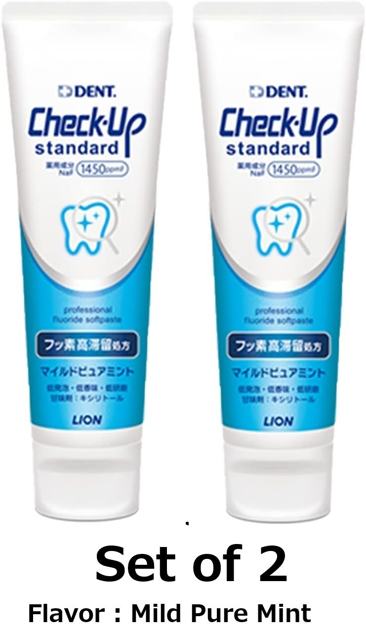 Lion Check-Up Standard Fluoride Toothpaste 135g x2 Mild Pure Mint Made in Japan