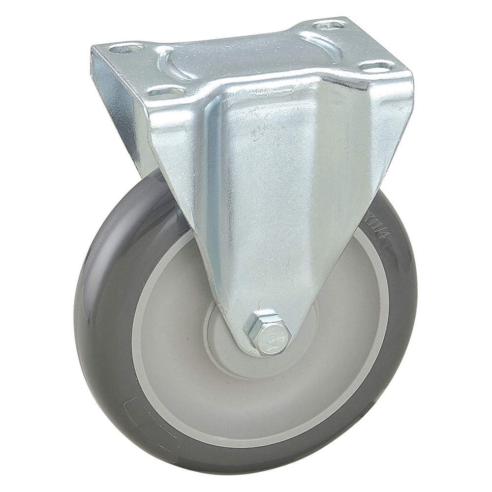 GRAINGER APPROVED 2G051 Plate Caster,Rigid,Polyurethane,6 3/16"H 2G051
