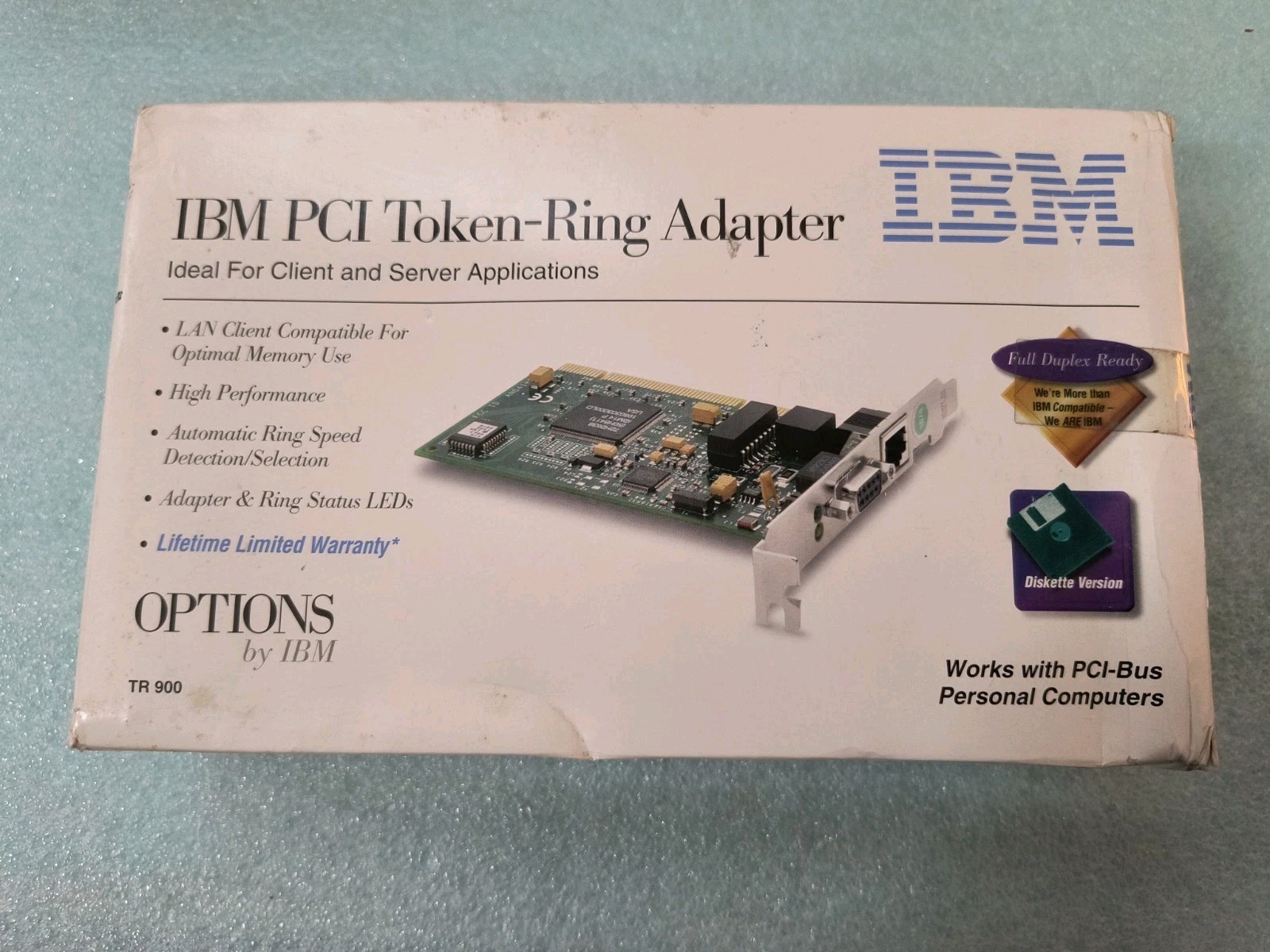 NIB OLD BOX IBM PCI TOKEN RING ADAPTER NIB WITH MANUAL & DISC 41H8900 RM3-SB3-1