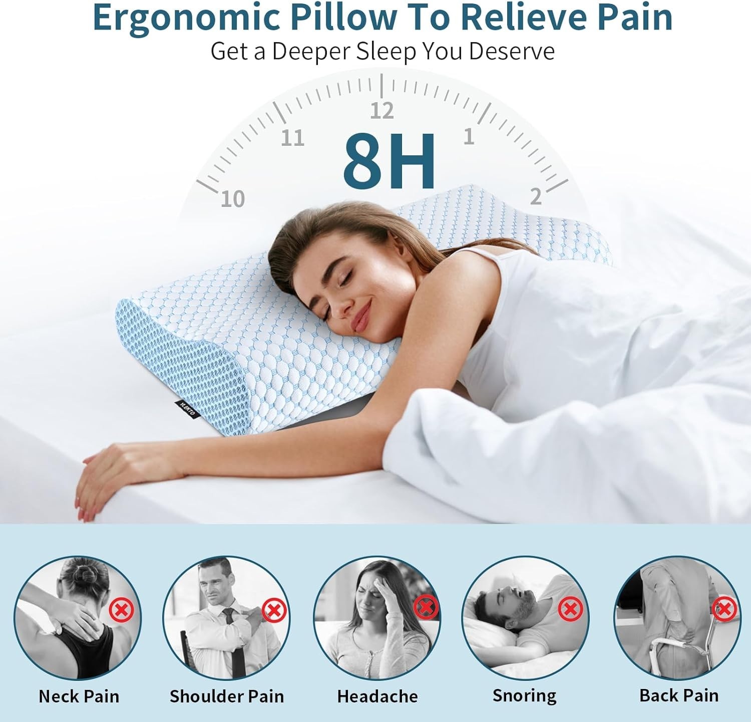 Breathable Adjustable Neck Pillow - Memory Foam Support for All Sleep Styles