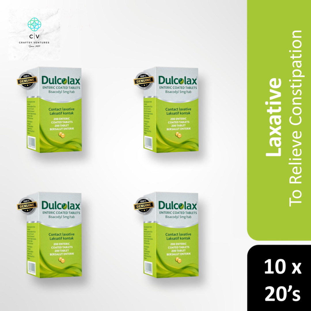 4 X Dulcolax Tablets (Bisacodyl 5mg) 200's For Constipation Relief