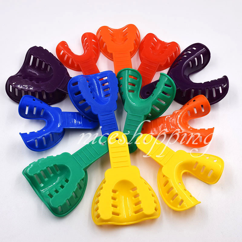 12 Pcs Dental Material Plastic Impression Trays for Adult / Children Lagre/Small