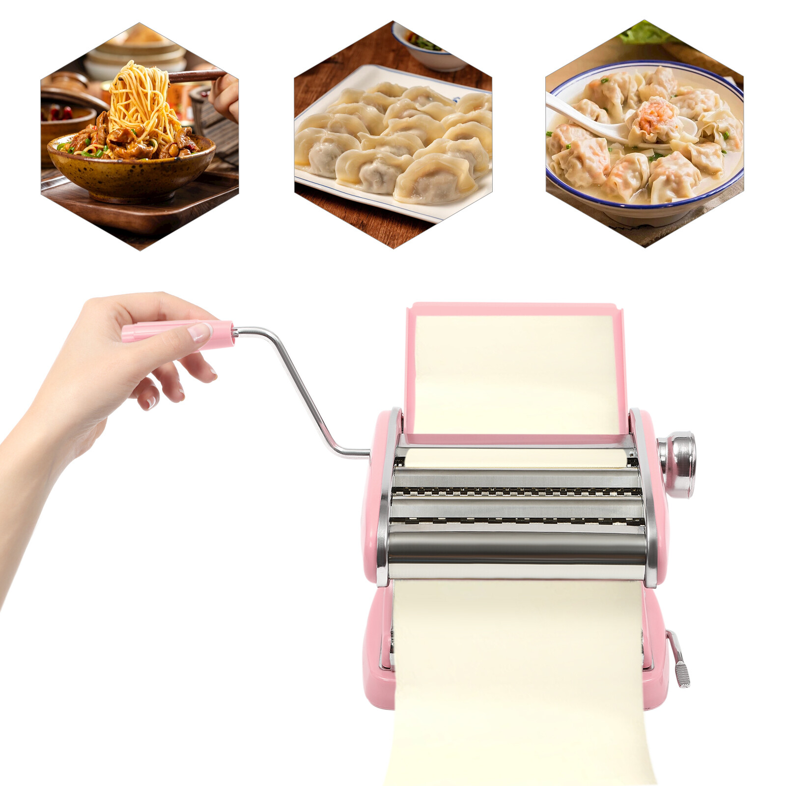 Stainless Steel Fresh Pasta Maker Roller Machine for Spaghetti Noodle Fettuccine