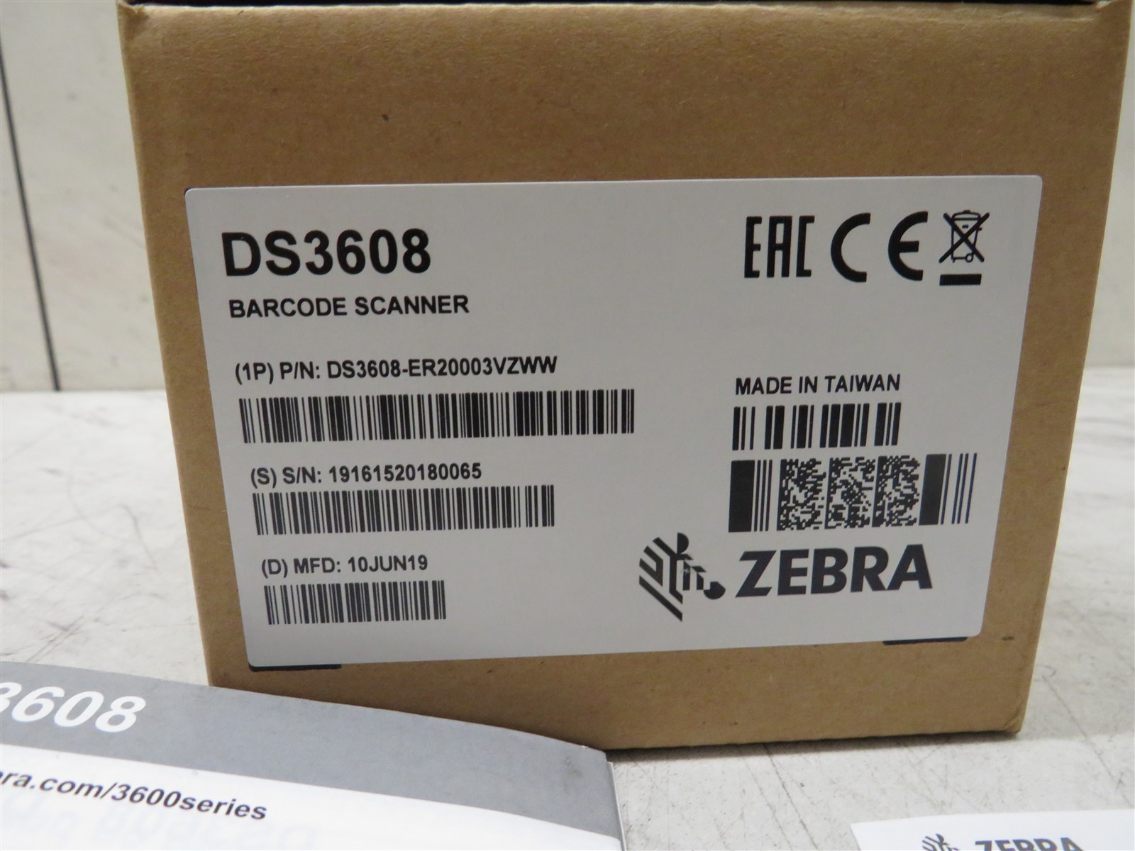 New Open Box Zebra Extended Range 1D 2D Barcode Scanner DS3608-ER20003VZWW